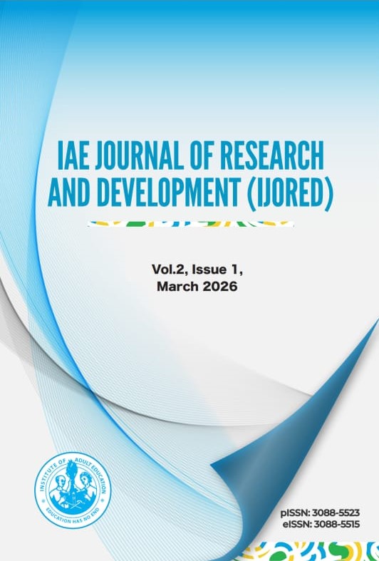 					View Vol. 2 No. 1 (2026): IAE Journal of Research and Development (IJORED)
				